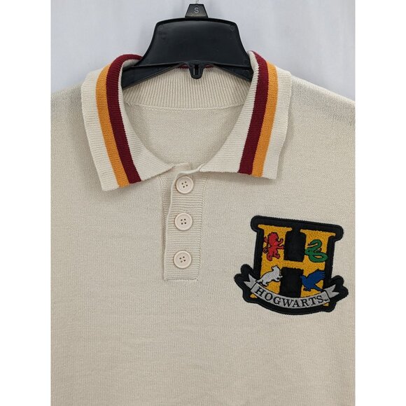 Harry Potter Hogwarts Crest Polo Sweater Size 3XL Gryffindor Preppy Academia Y2K - Picture 4 of 8